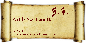 Zajácz Henrik névjegykártya